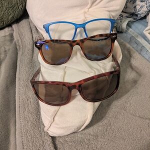 3-Pair Eyewear Bundle – Tortoise Sunglasses + Blue +3.50 Reading Glasses
